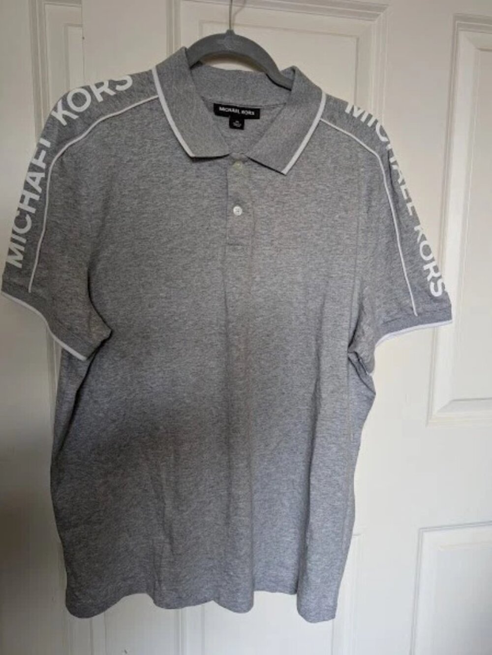 MICHAEL KORS Men's Short Sleeve Cotton Polo Shirt Grey Size M